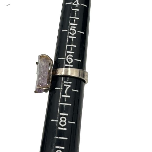 Raw Amethyst Sterling silver adjustable ring - Picture 4 of 4